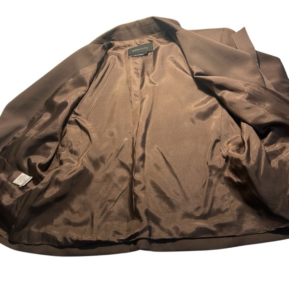 BCBGMaxAzria Cropped Open Tie Front Blazer Copper Brown Sz Medium - Picture 9 of 15